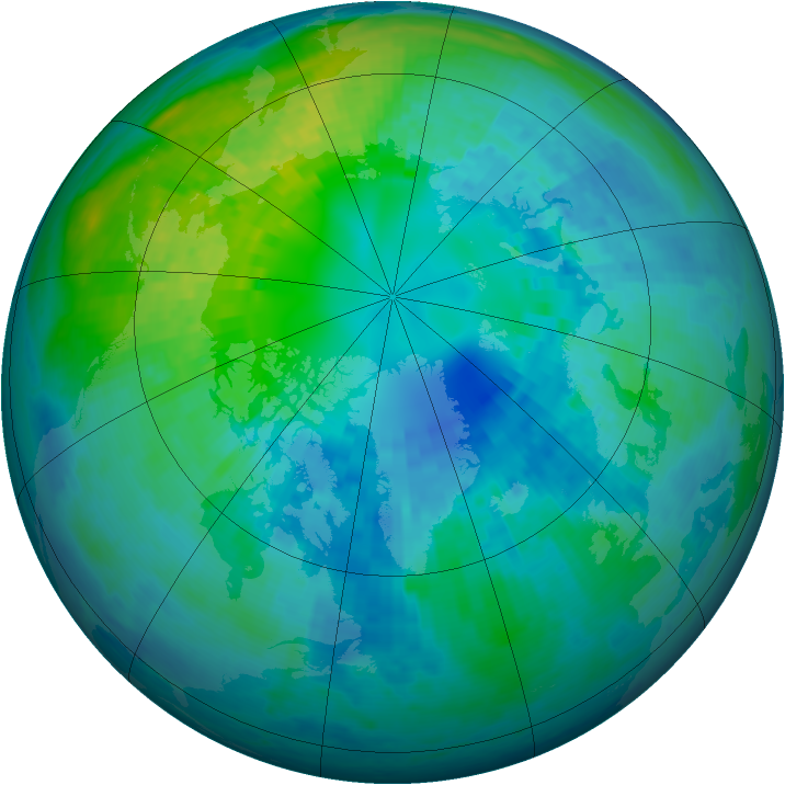 Arctic ozone map for 13 October 2003
